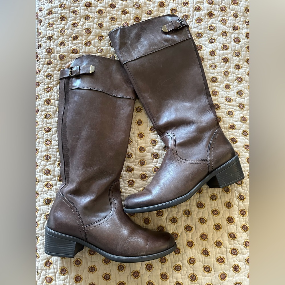 Bussola Angela Antwerpen Brown Leather Knee High Heeled Riding Boot Size 39 (8)